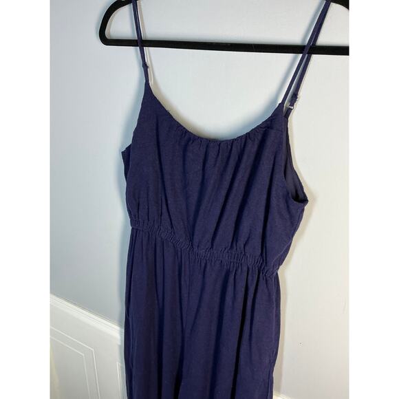 Haute Hippie, Size Small, Navy Blue Linen Wide Leg Jumpsuit, Relaxed, Maxi Look - Picture 2 of 5